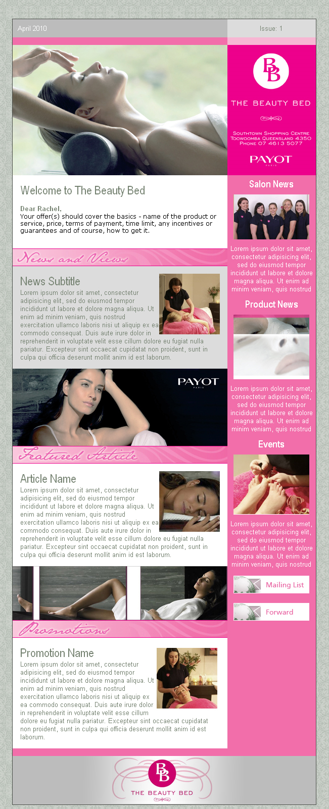 Beauty Bed Constant Contact Template Lisa Kalandjian Beauty Bed Constant Contact Template Lisa Kalandjian